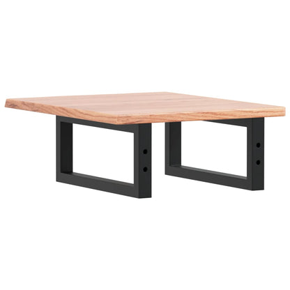 Waschtischplatte mit Halterung Stahl und Massivholz Eiche