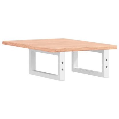 Waschtischplatte mit Halterung Stahl und Massivholz Eiche