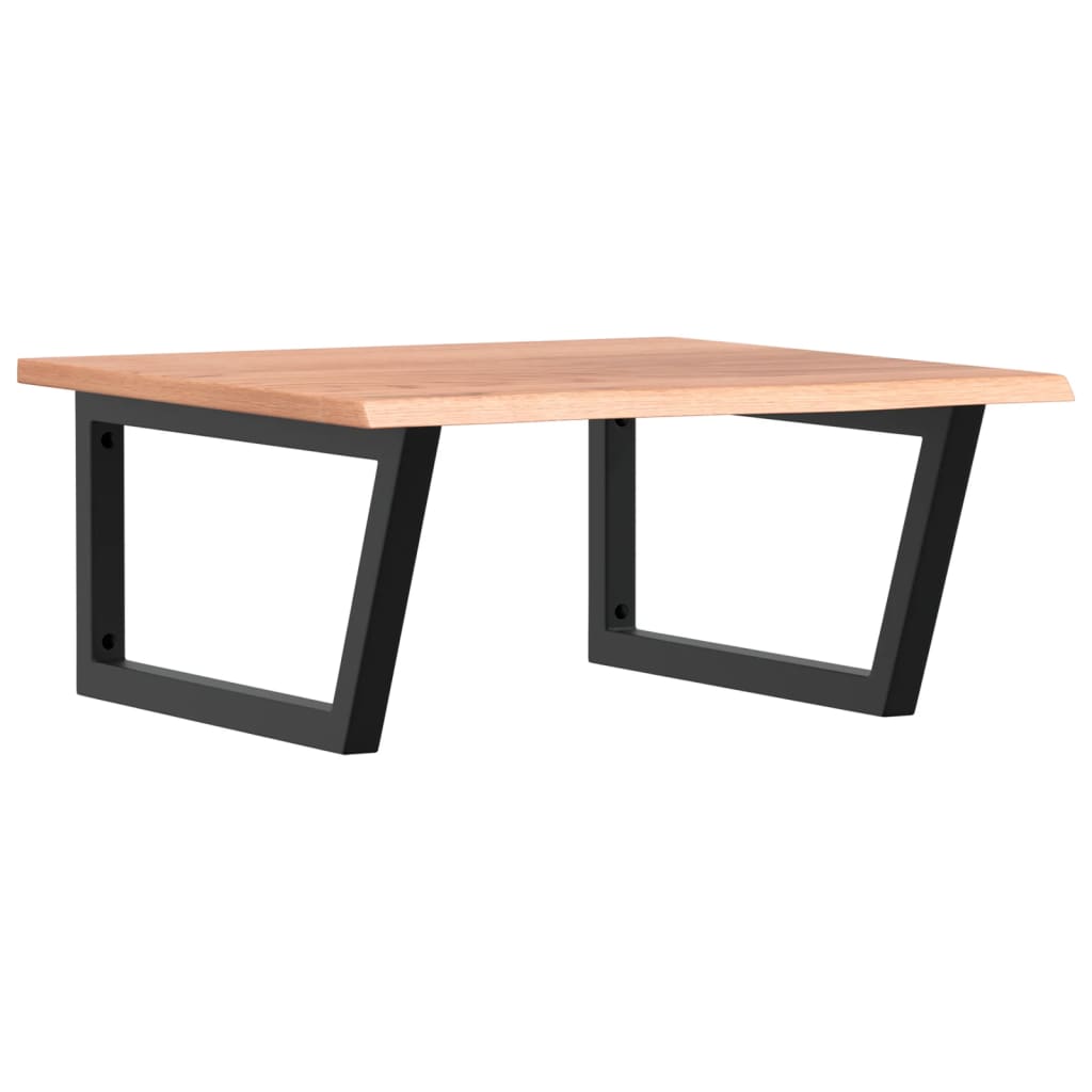 Waschtischplatte mit Halterung Stahl und Massivholz Eiche