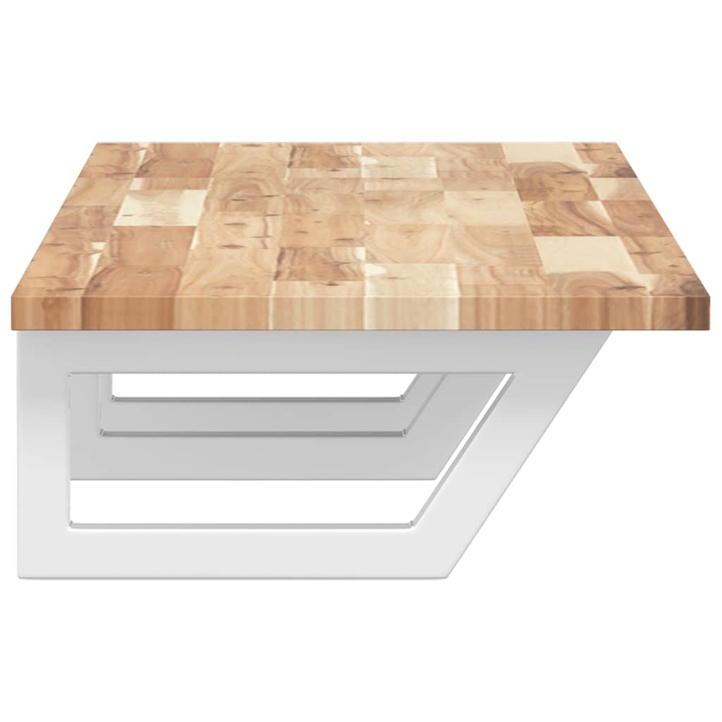 Waschbeckenregal Wandmontage Stahl und Akazienholz