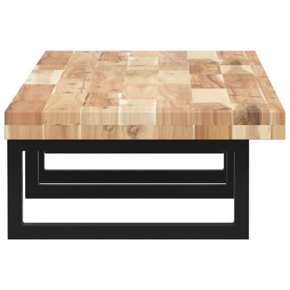 Waschbeckenregal Wandmontage Stahl und Akazienholz