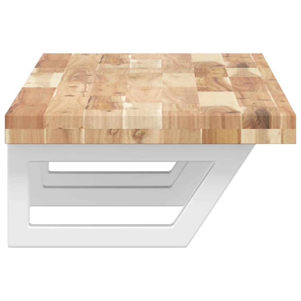 Waschbeckenregal Wandmontage Stahl und Akazienholz