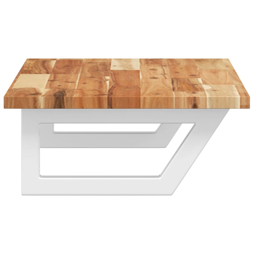 Waschbeckenregal Wandmontage Stahl und Akazienholz