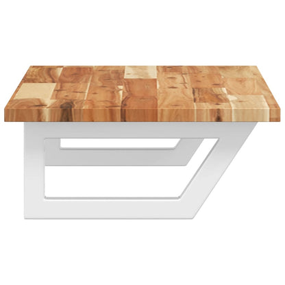 Waschbeckenregal Wandmontage Stahl und Akazienholz