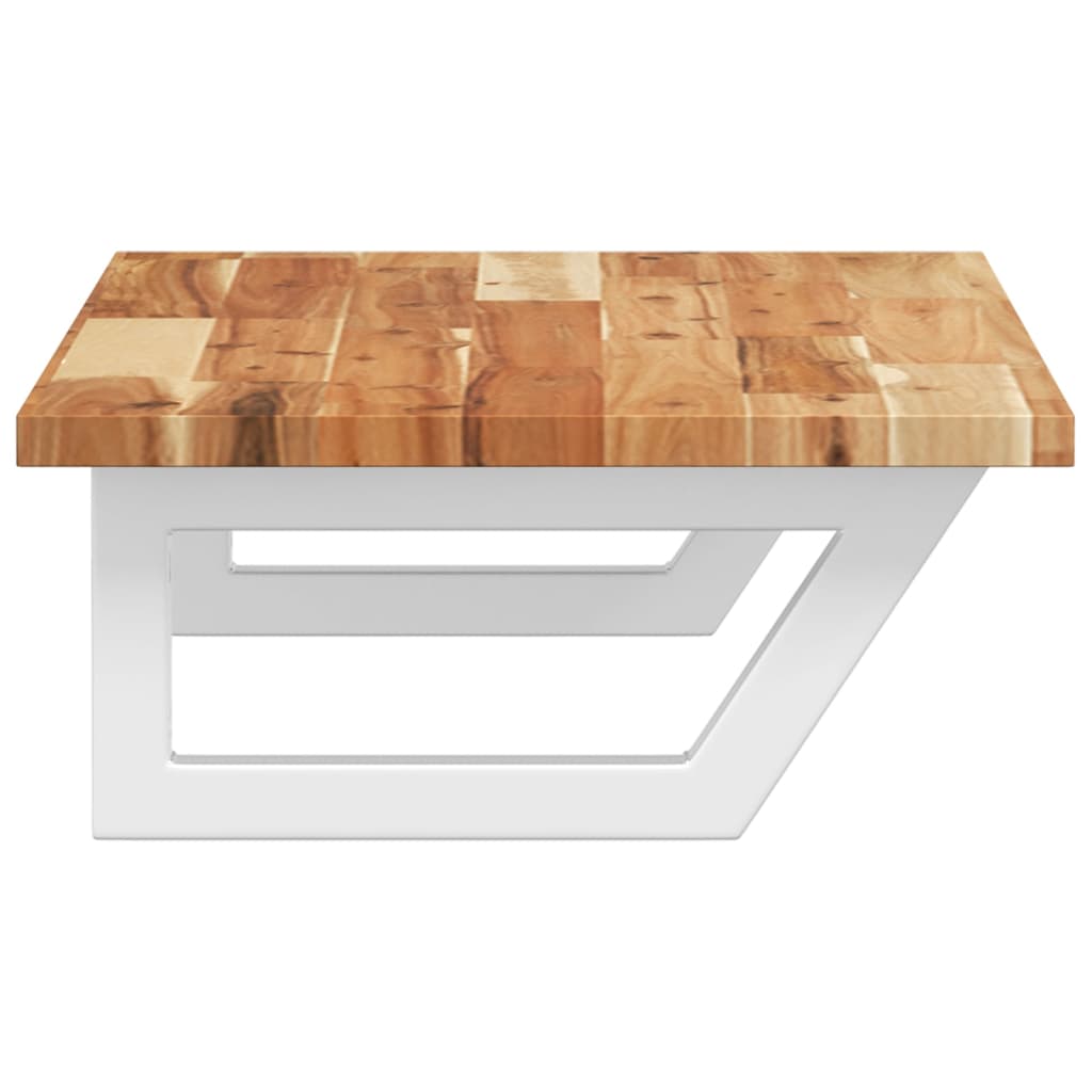 Waschbeckenregal Wandmontage Stahl und Akazienholz