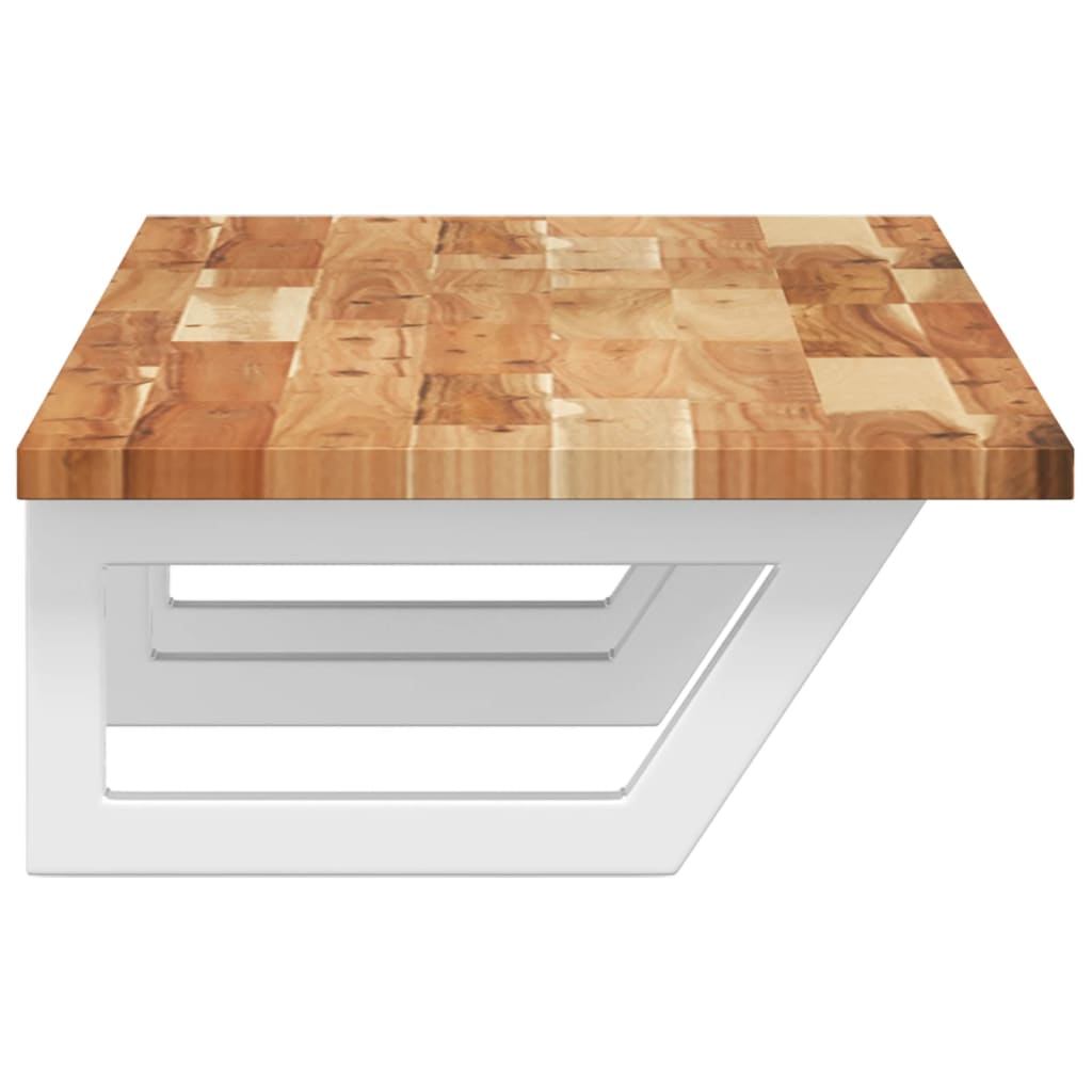 Waschbeckenregal Wandmontage Stahl und Akazienholz