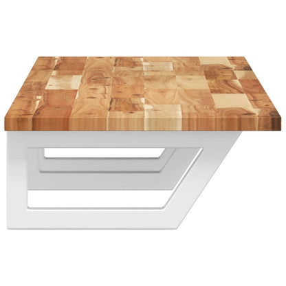 Waschbeckenregal Wandmontage Stahl und Akazienholz