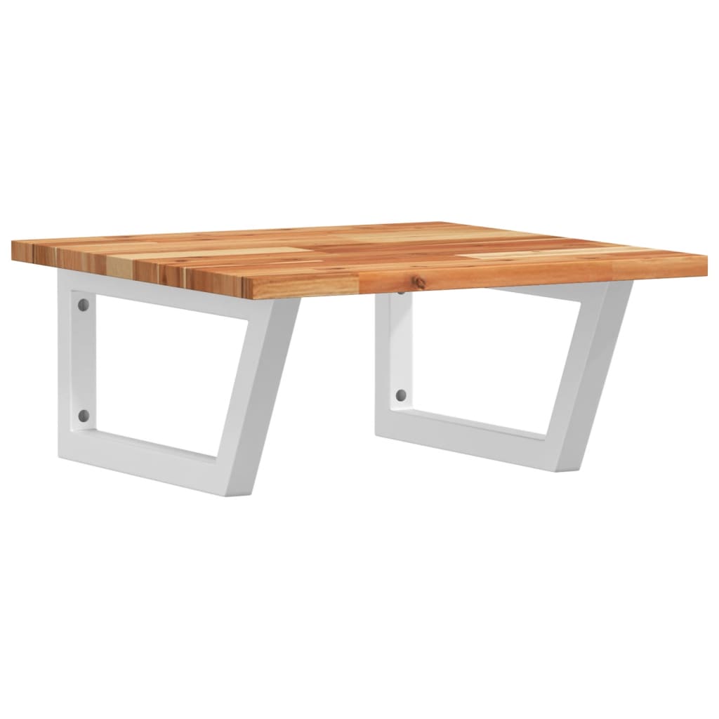 Waschbeckenregal Wandmontage Stahl und Akazienholz