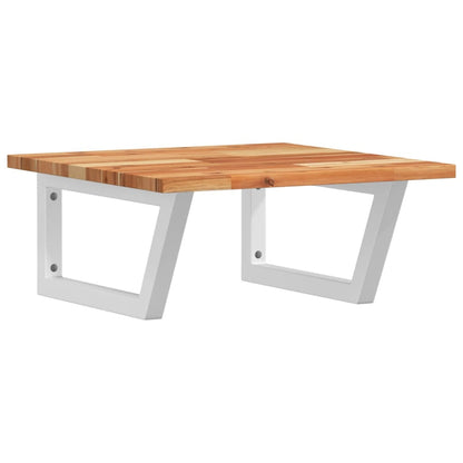 Waschbeckenregal Wandmontage Stahl und Akazienholz