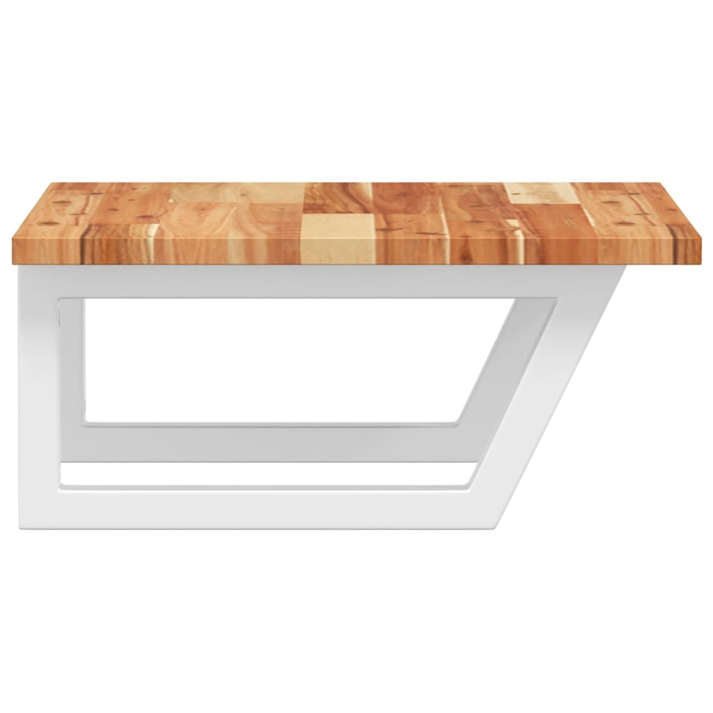 Waschbeckenregal Wandmontage Stahl und Akazienholz