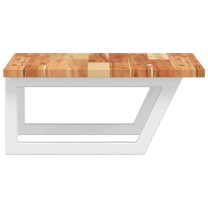 Waschbeckenregal Wandmontage Stahl und Akazienholz