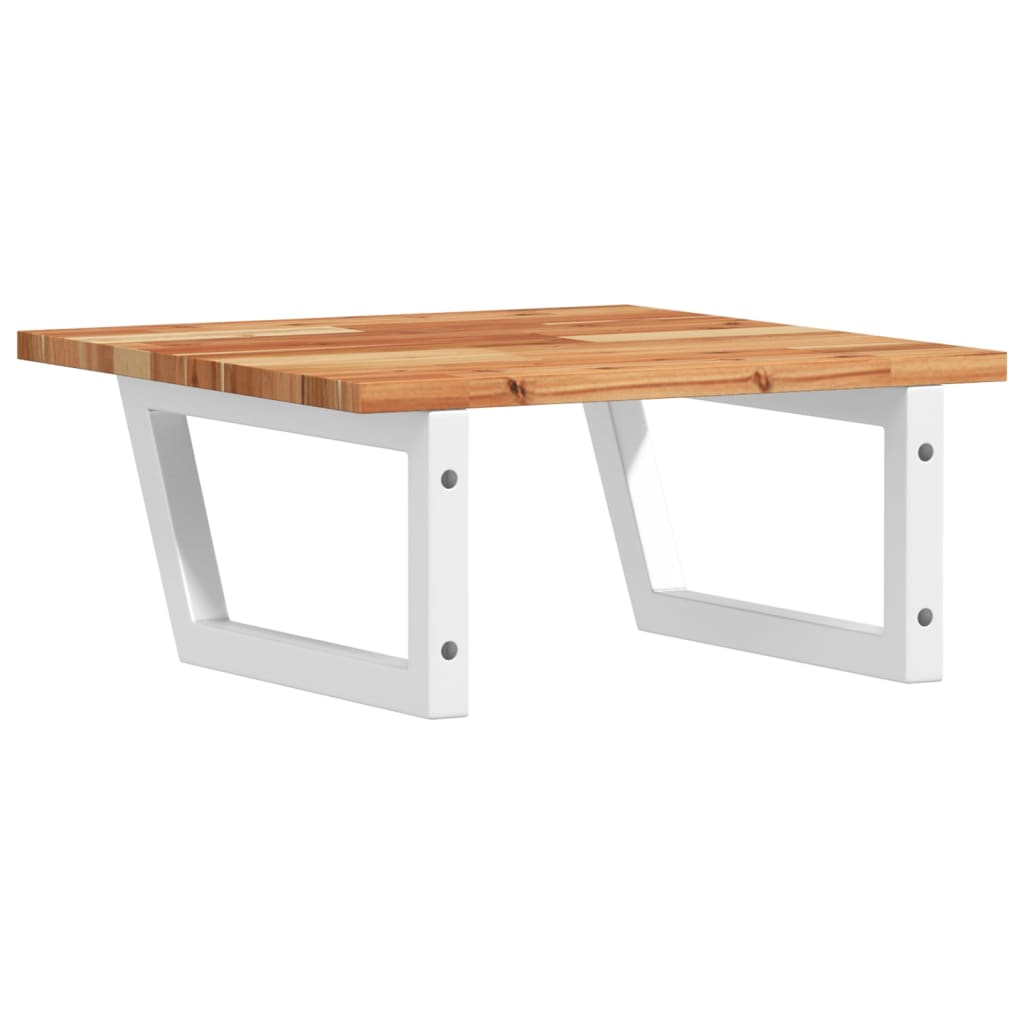 Waschbeckenregal Wandmontage Stahl und Akazienholz