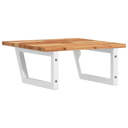 Waschbeckenregal Wandmontage Stahl und Akazienholz