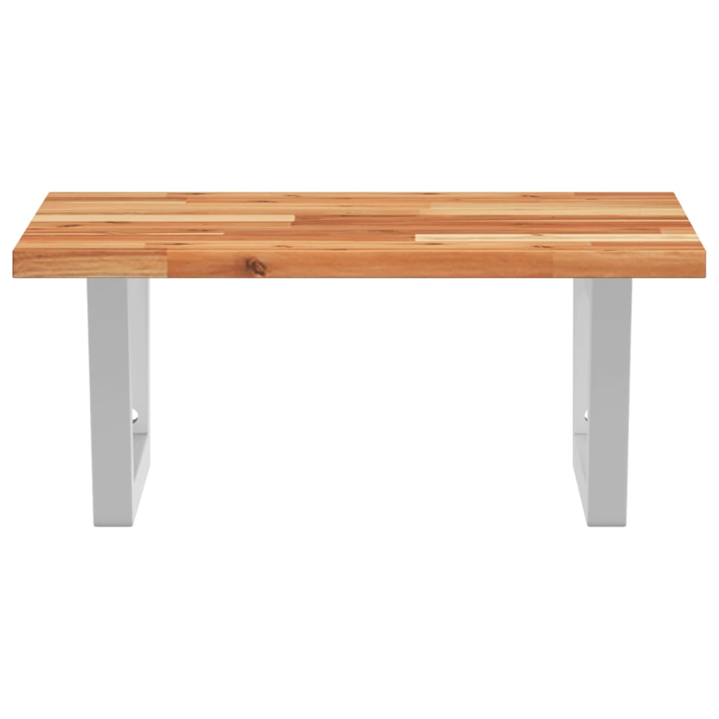 Waschbeckenregal Wandmontage Stahl und Akazienholz