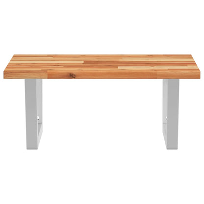 Waschbeckenregal Wandmontage Stahl und Akazienholz