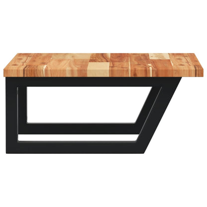 Waschbeckenregal Wandmontage Stahl und Akazienholz