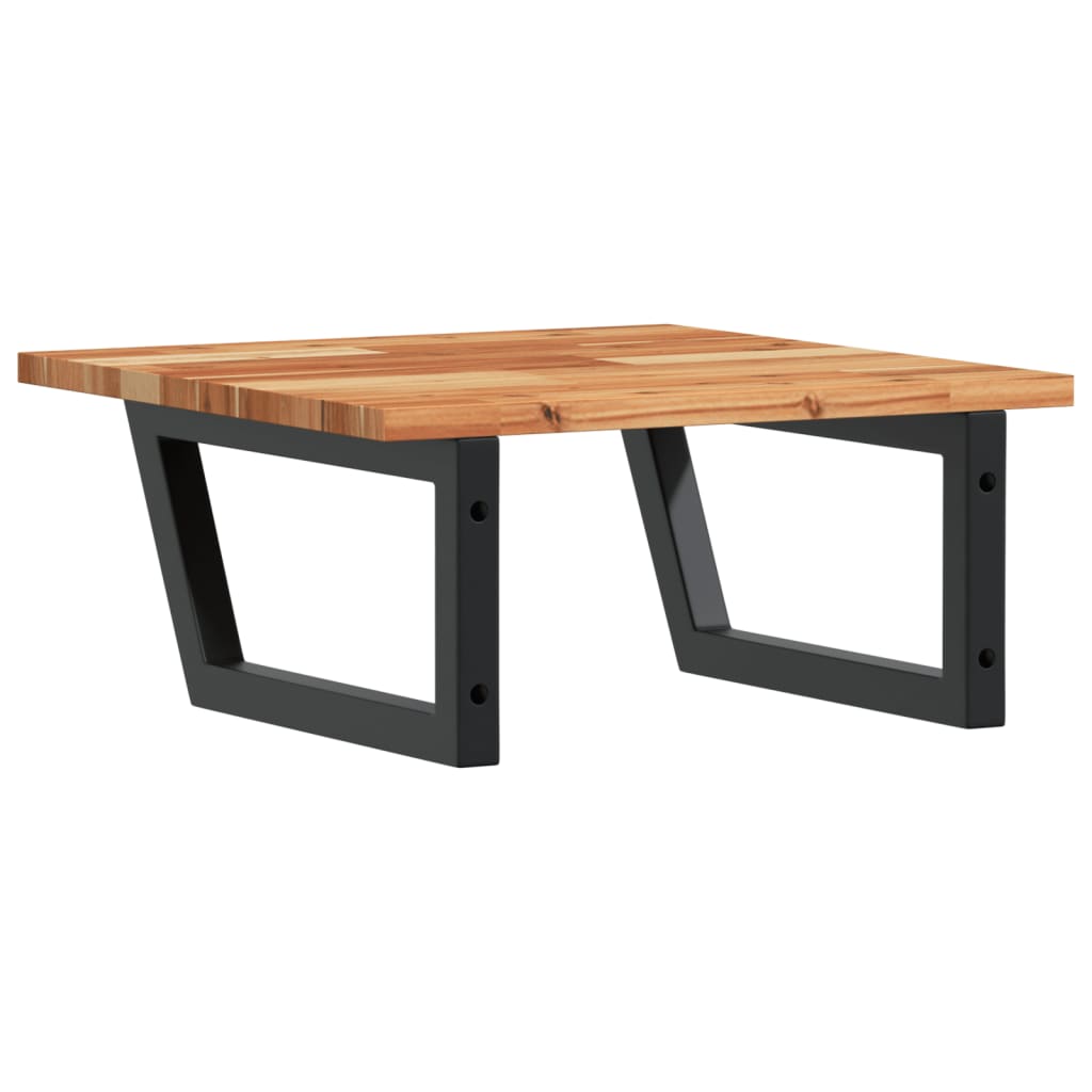 Waschbeckenregal Wandmontage Stahl und Akazienholz