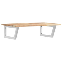 Waschbeckenregal Wandmontage Stahl und Akazienholz