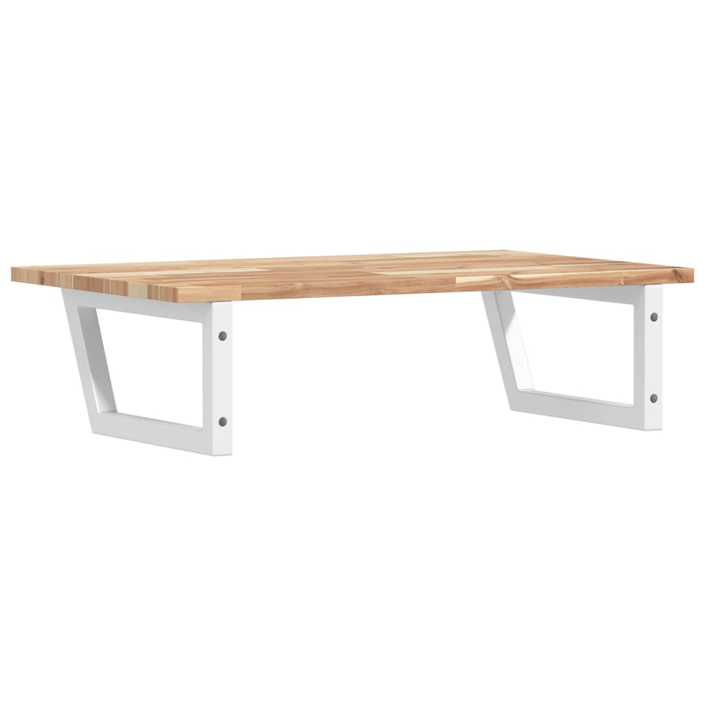 Waschbeckenregal Wandmontage Stahl und Akazienholz