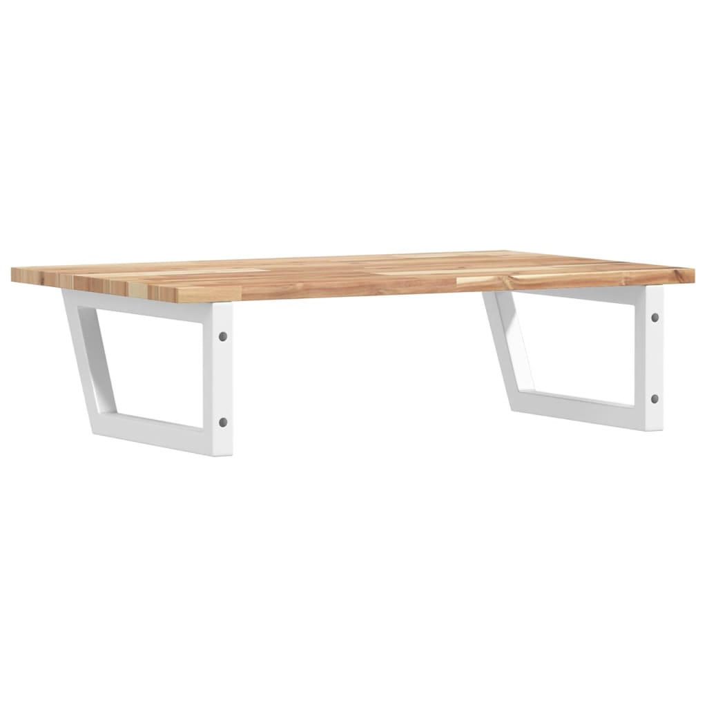 Waschbeckenregal Wandmontage Stahl und Akazienholz