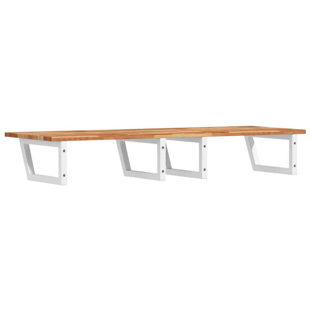 Waschbeckenregal Wandmontage Stahl und Akazienholz