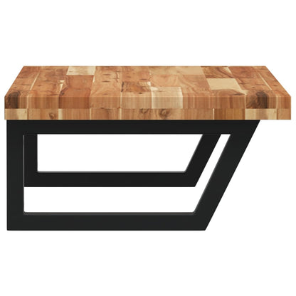 Waschbeckenregal Wandmontage Stahl und Akazienholz