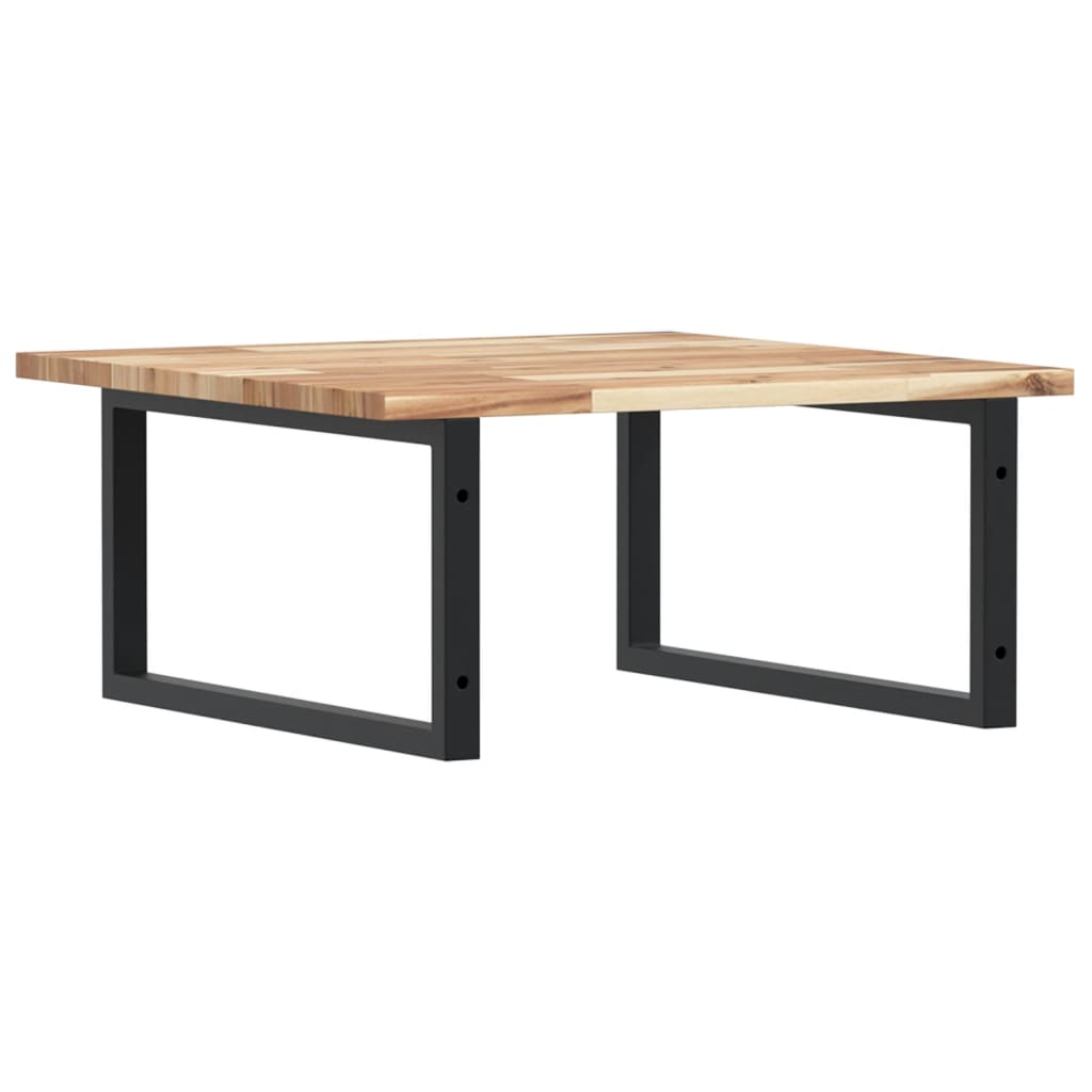 Waschbeckenregal Wandmontage Stahl und Akazienholz