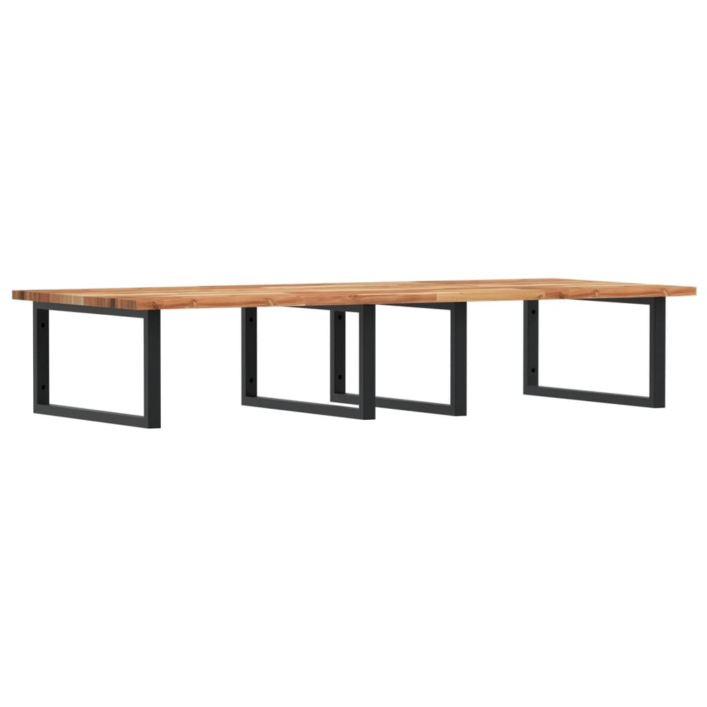 Waschbeckenregal Wandmontage Stahl und Akazienholz