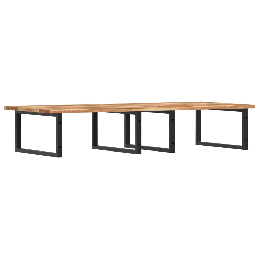 Waschbeckenregal Wandmontage Stahl und Akazienholz