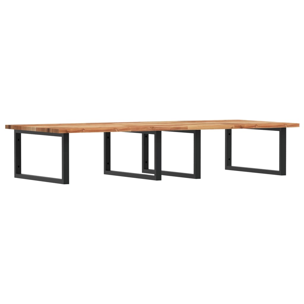 Waschbeckenregal Wandmontage Stahl und Akazienholz