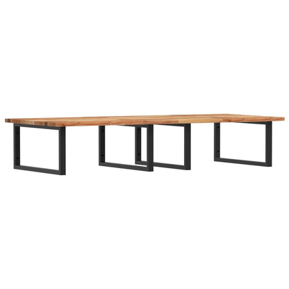 Waschbeckenregal Wandmontage Stahl und Akazienholz