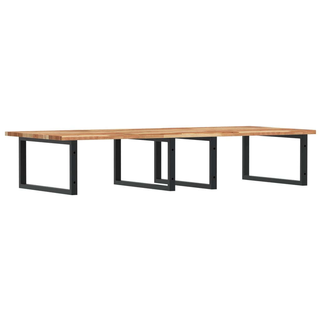 Waschbeckenregal Wandmontage Stahl und Akazienholz