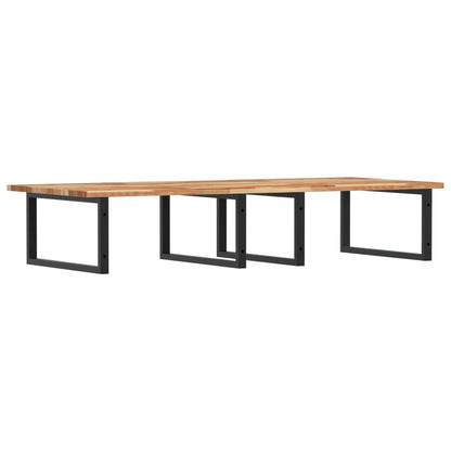 Waschbeckenregal Wandmontage Stahl und Akazienholz