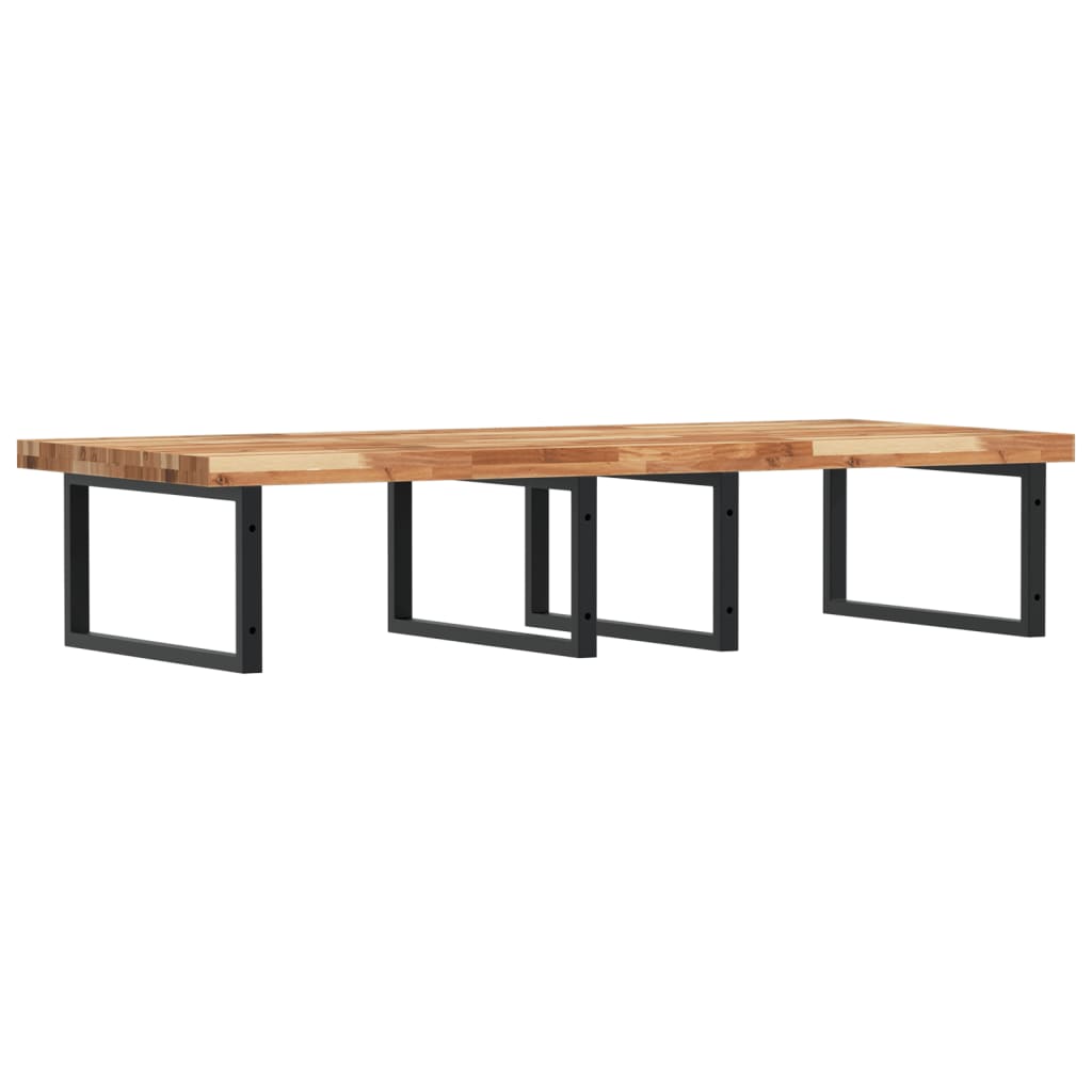 Waschbeckenregal Wandmontage Stahl und Akazienholz