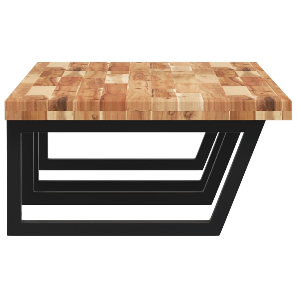 Waschbeckenregal Wandmontage Stahl und Akazienholz