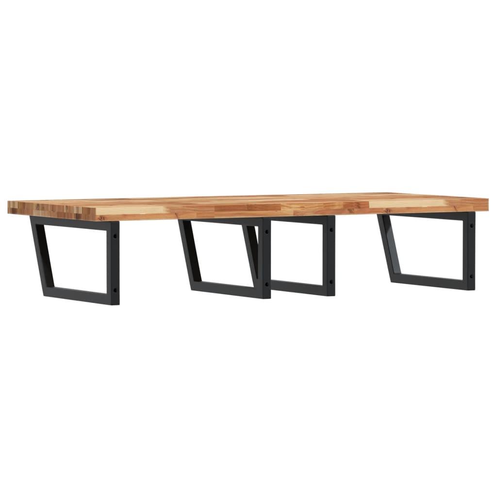 Waschbeckenregal Wandmontage Stahl und Akazienholz