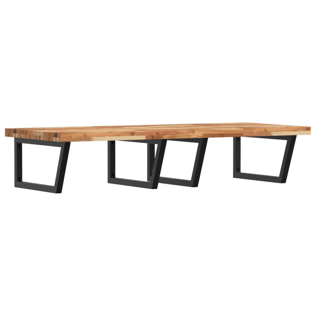 Waschbeckenregal Wandmontage Stahl und Akazienholz