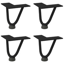 Haarnadelbeine für Couchtisch 4 Stk. Schwarz 10 cm Massivstahl