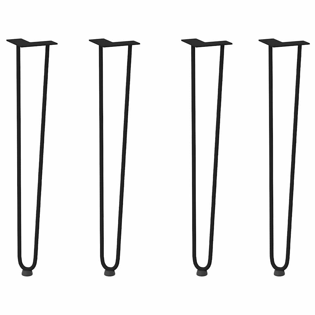 Haarnadelbeine für Konsolentische 4 Stk. Schwarz 72 cm Massivstahl