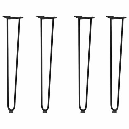 Haarnadelbeine für Konsolentische 4 Stk. Schwarz 72 cm Massivstahl