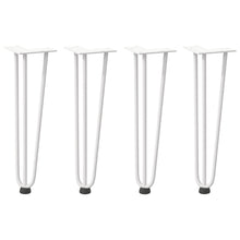Haarnadelbeine für Couchtisch 4 Stk. Weiß 42 cm Massivstahl