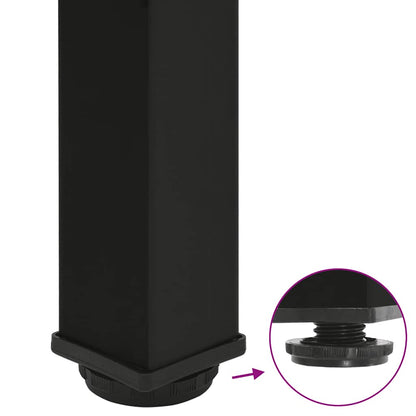 Bartischbeine 4 Stk. Schwarz 100-102 cm Stahl