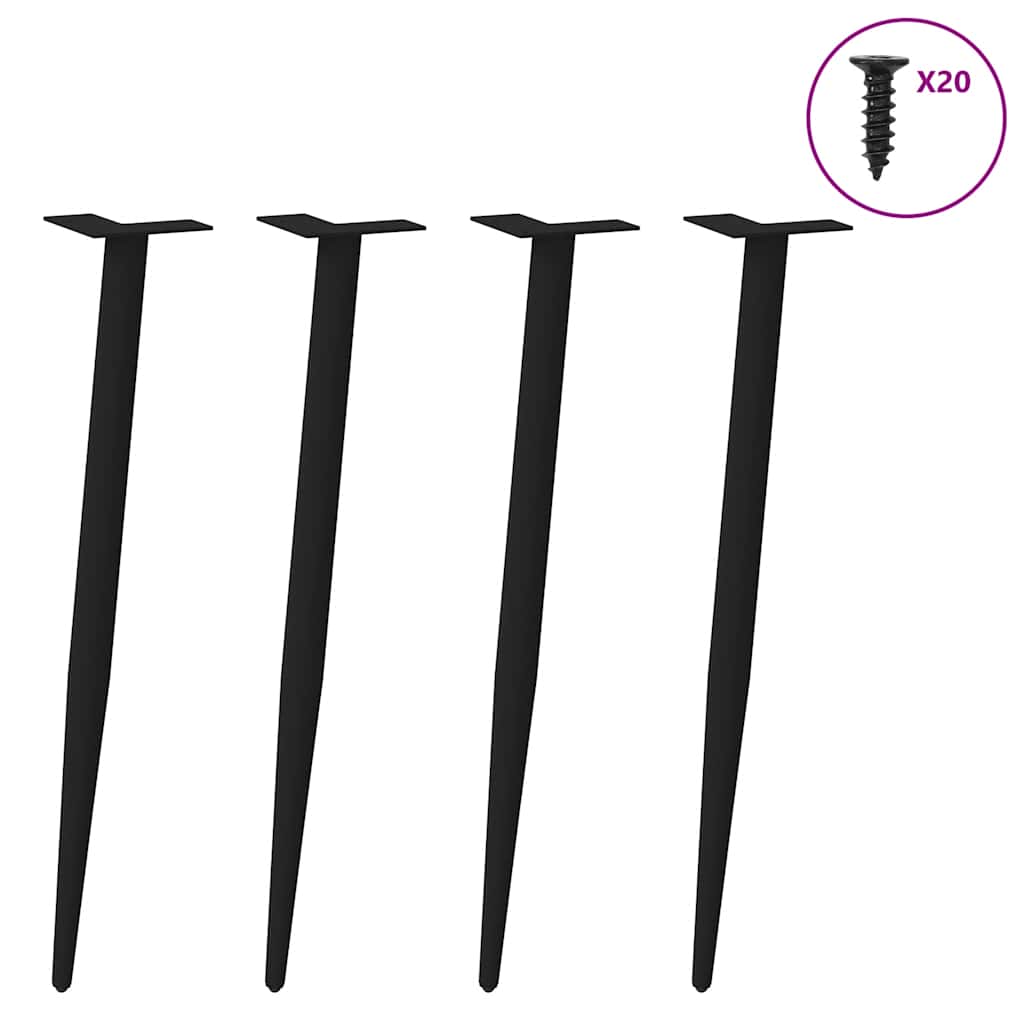 Konsolentischbeine Konische Form 4 Stk. Schwarz 72-73 cm Stahl