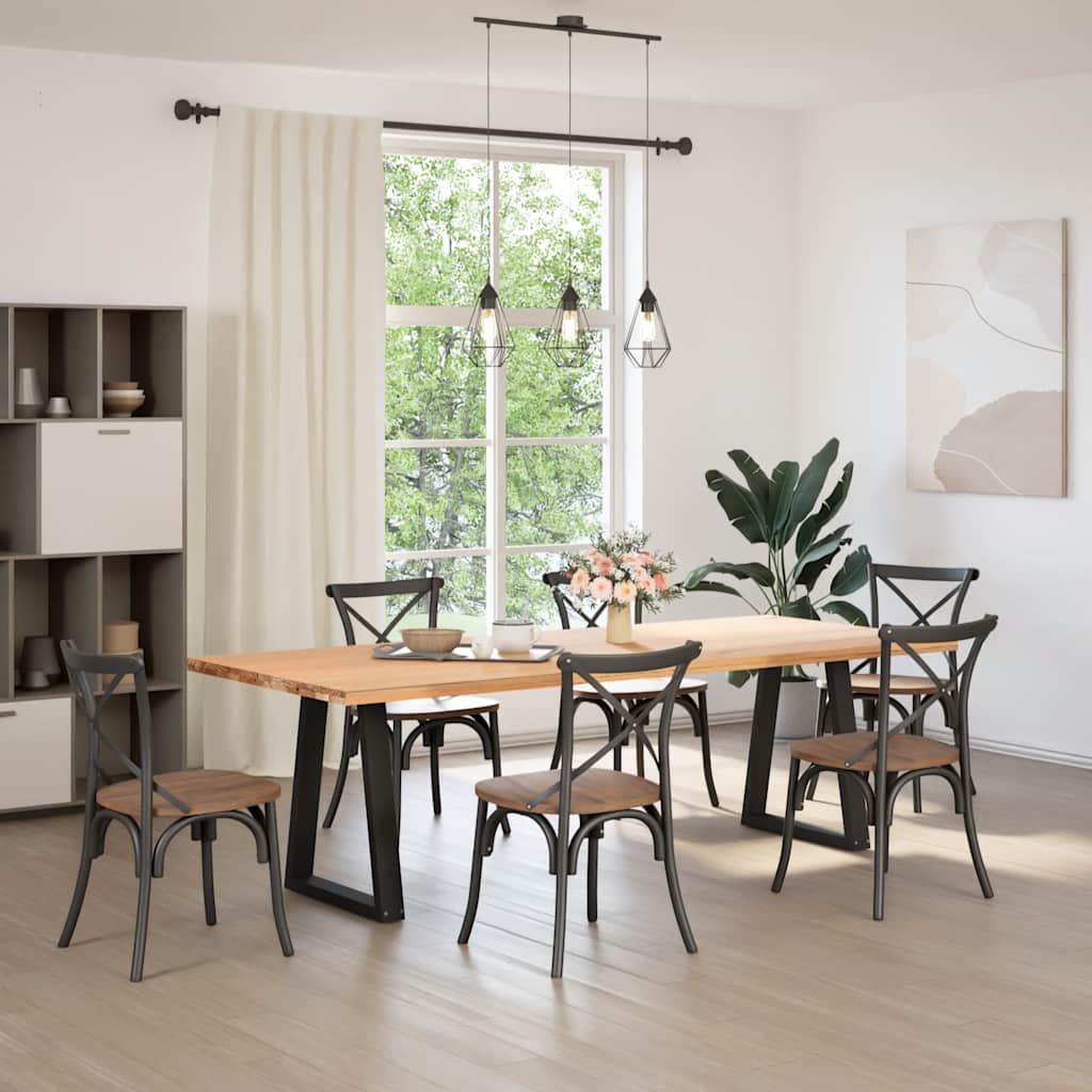 Esstischbeine V-Form 2 Stk. Schwarz 60x(72-73,3) cm Stahl