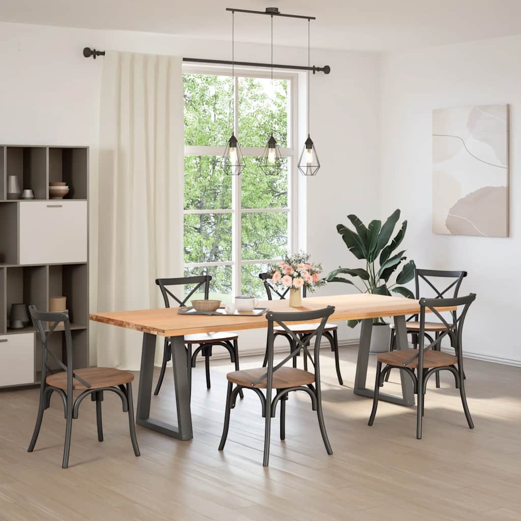 Esstischbeine V-Form 2 Stk. Anthrazit 60x(72-73,3) cm Stahl