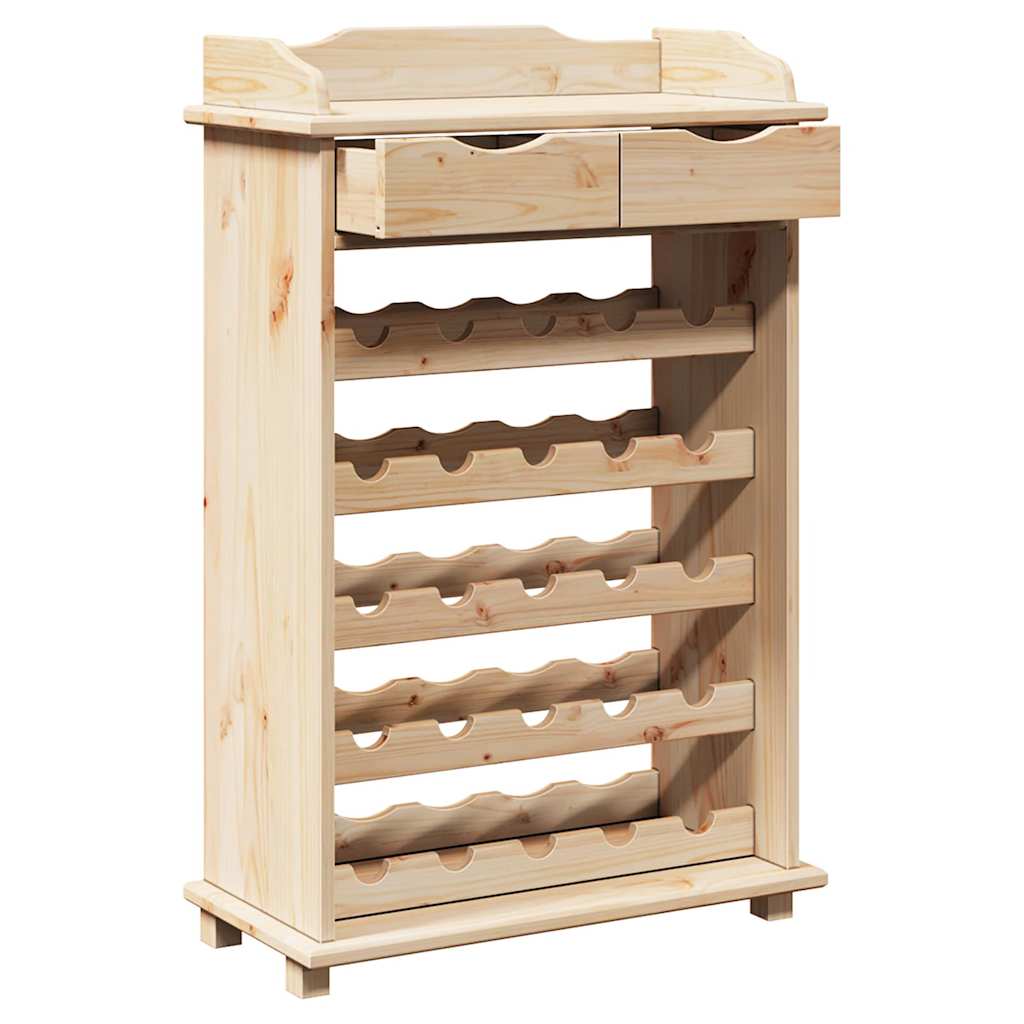 Weinregal Braun 90 x 60 x 30 cm Solides Kiefernholz