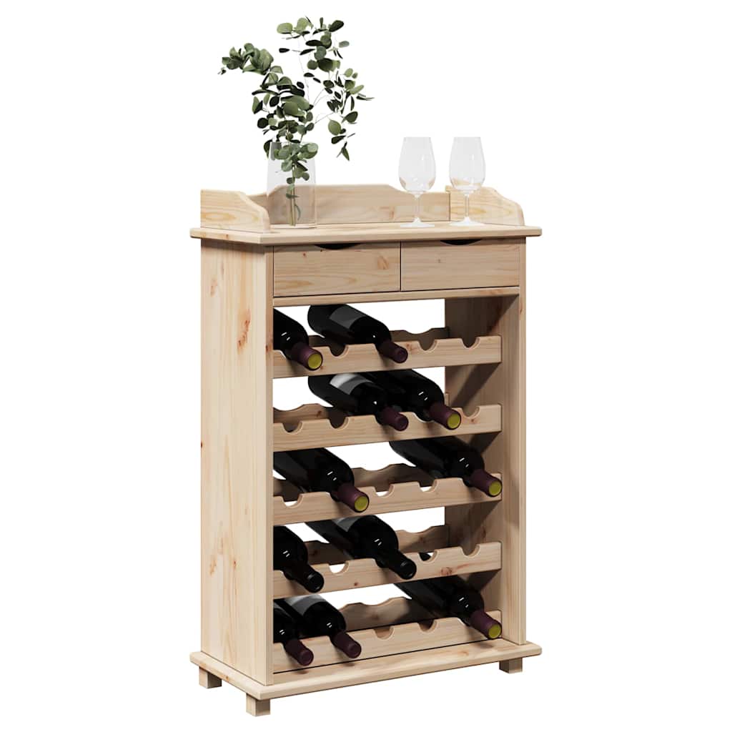 Weinregal Braun 90 x 60 x 30 cm Solides Kiefernholz