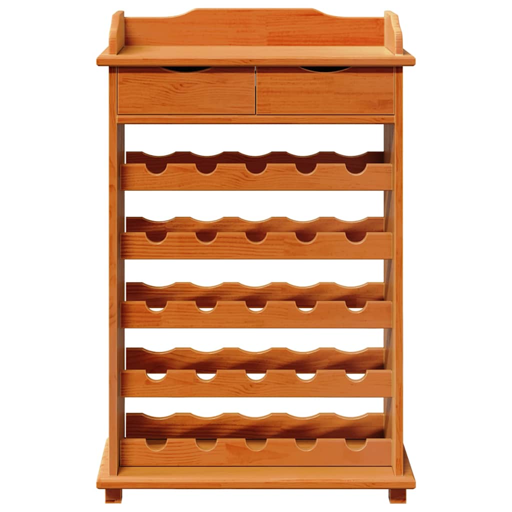 Weinregal Braun 90 x 60 x 30 cm Massivholz Kiefer