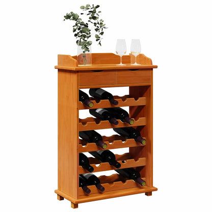 Weinregal Braun 90 x 60 x 30 cm Massivholz Kiefer