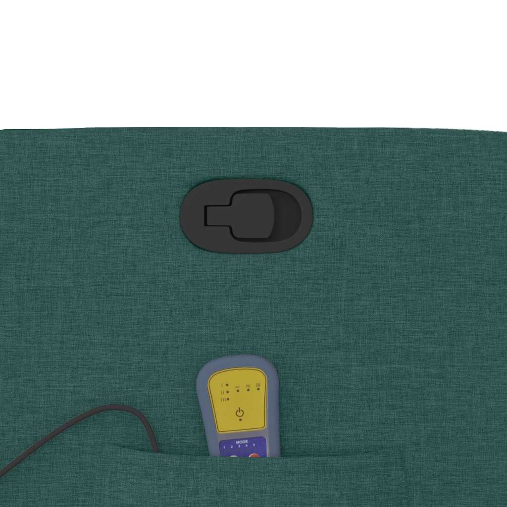 Massagesessel mit Aufstehhilfe Dunkelgrün Stoff